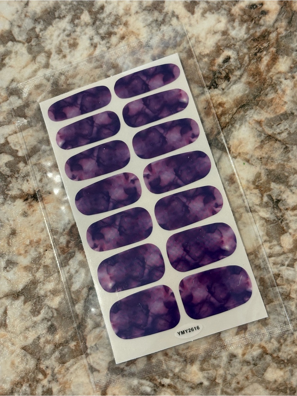 Purple Marble wraps for nails